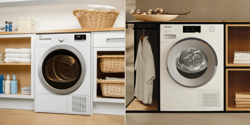 Heat Pump Dryer (Left), Condenser Dryer (Right)