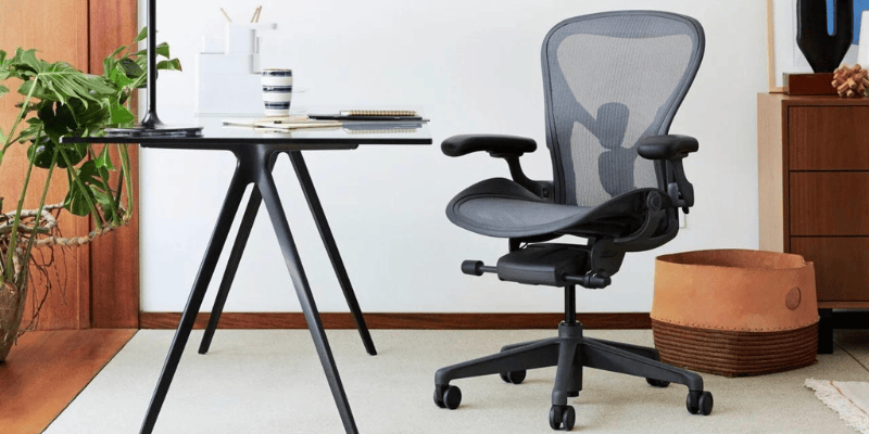 Ergonomic chairs often use lighter materials, such as breathable mesh fabric