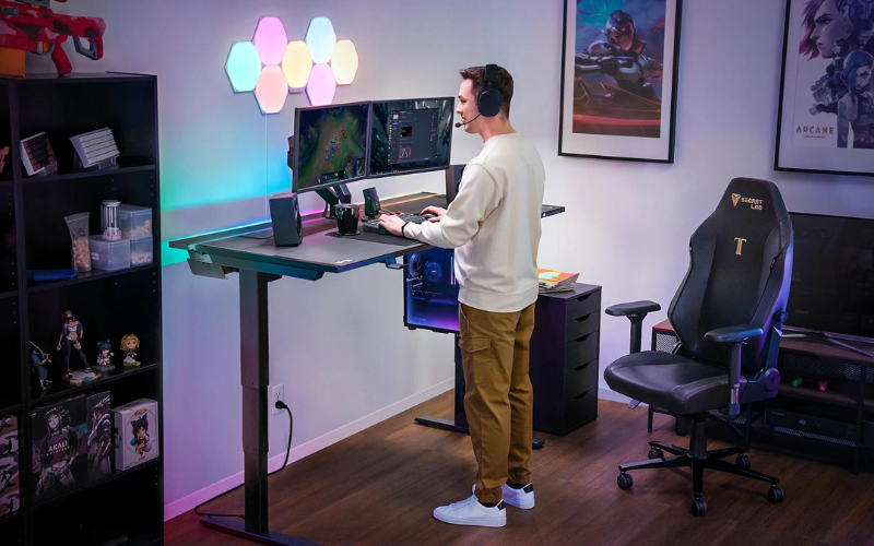 Desky Alpha Dual Electric Standing Gaming Desk - Desky USA