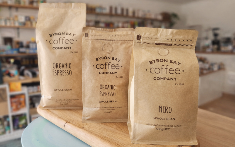 Byron Bay Coffee Co's organic range.