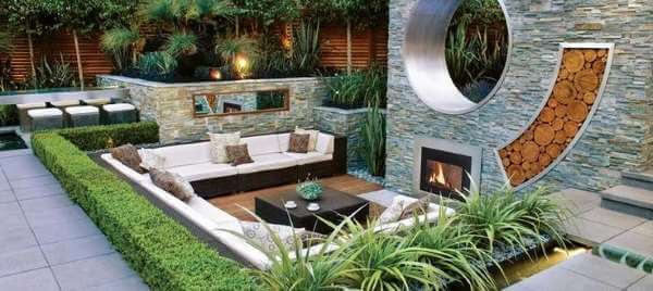modern landscaped garden