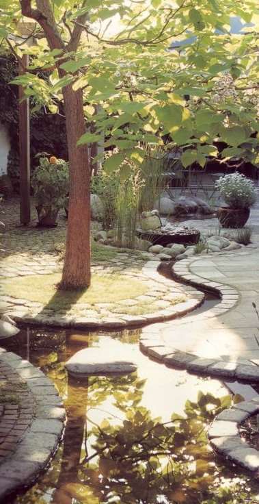 winding patio water feature